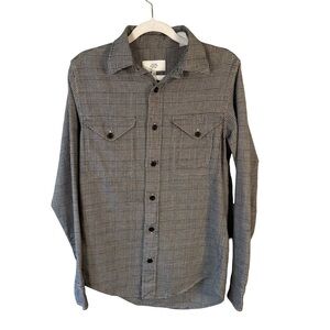 Jack Spade Black and White Houndstooth Flannel Shirt Size XS Preppy Minimalist